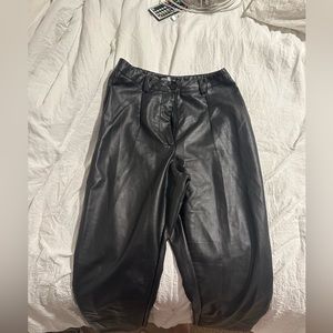 Black leather missguided pants petite.